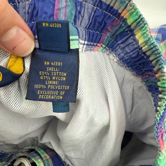 Polo Ralph Lauren Swim Shorts Men Medium Multicolor Plaid Trunks Lined Elastic - Picture 10 of 15